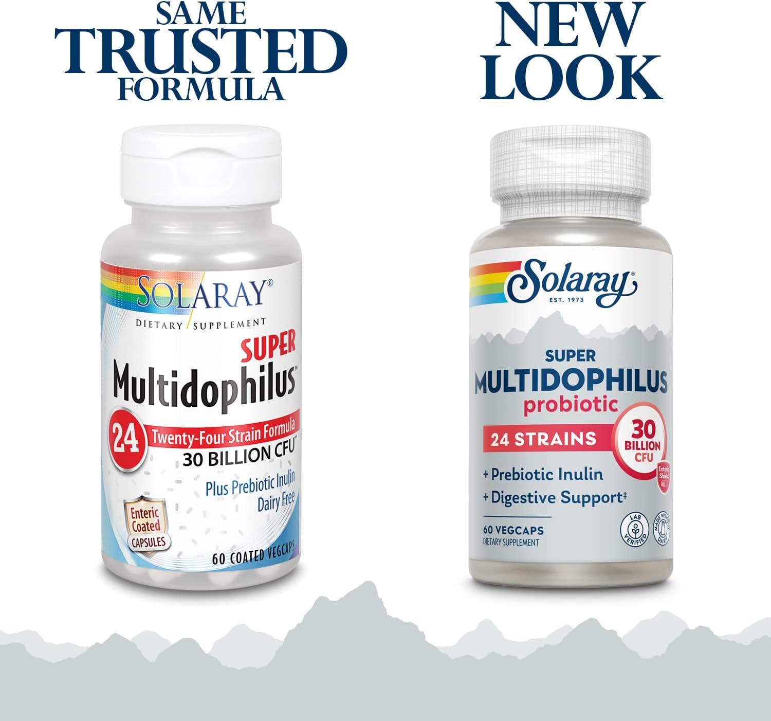 SOLARAY Super Multidophilus 24 Strain Probiotic | 30 Billion CFU | Healthy Gut Support | 30 Serv | 60 Enteric Vegcaps