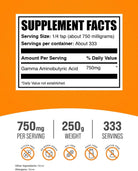Bulksupplements.Com GABA Powder - Gamma Aminobutyric Acid, GABA Supplement, Amino Acid Supplement - Gluten Free, 750Mg per Serving, 250G (8.8 Oz) (Pack of 1)