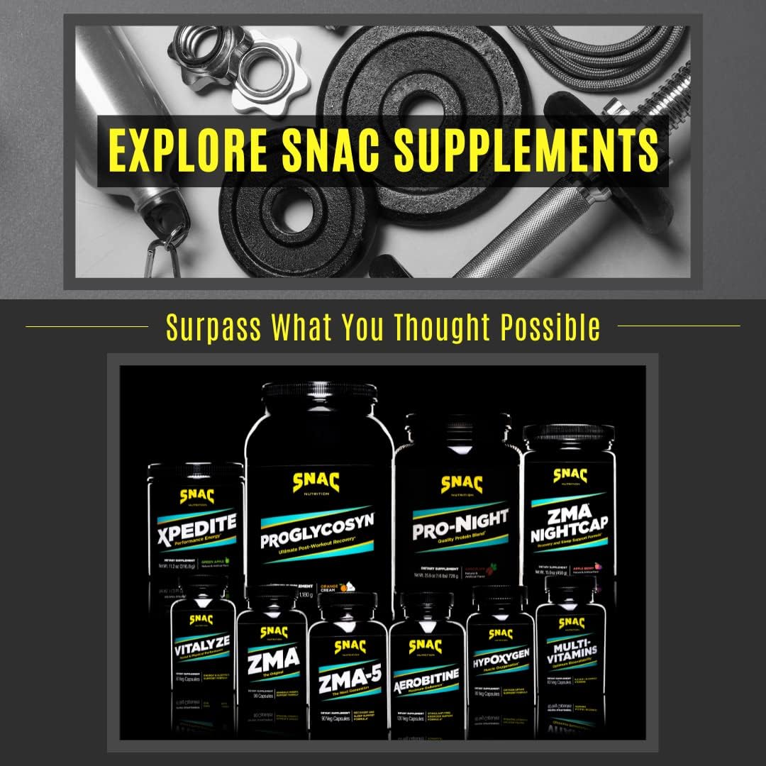 SNAC ZMA-5 Sleep Aid Supplement, Promote Muscle Recovery & Growth, Immune Support, & Restorative Sleep with Zinc, Magnesium & 5-HTP, Post Workout, before Bed ZMA Supplements 90 Veggie Capsules