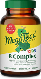 Megafood Kids B Complex - B Complex Vitamin Supplement, 8 B Vitamins - Vitamin B6, Vitamin B12, Folate, Biotin & More, Supports Cellular Energy Production, Vegetarian, Gluten Free – 30 Mini Tablets