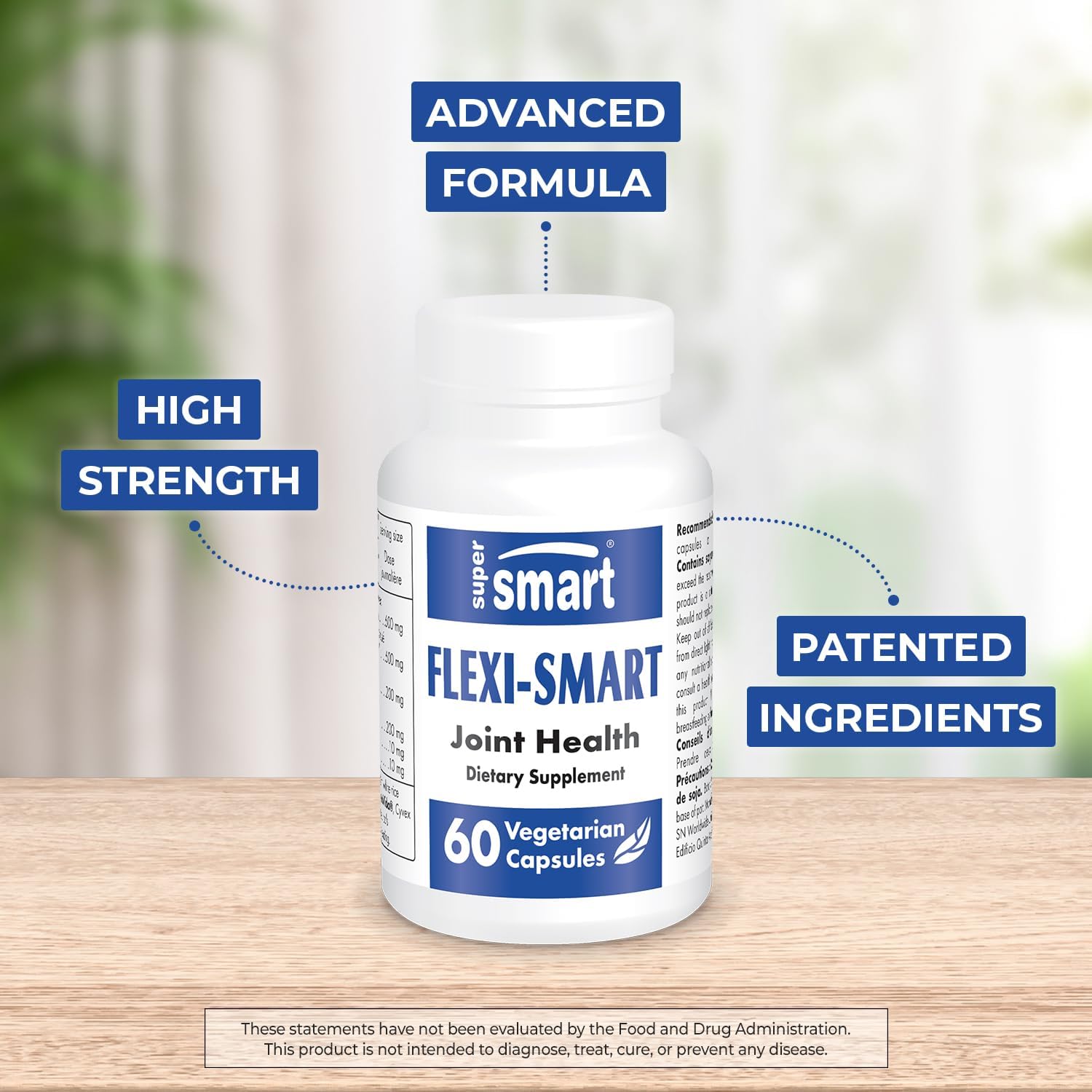 Supersmart - Flexismart (Patented & High Strength) - with Avovida, Apresflex, Hyaluronic Acid - Avocado Soy & Boswellia Serrata Extract Supplement | Non-Gmo & Gluten Free - 60 Vegetarian Capsules
