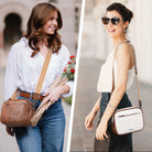 Bluome 4 Zips Crossbody Bags Purses Handbags for Women Small Pu Leather Shoulder Cross Body Travel Bag for Woman Guitar Strap