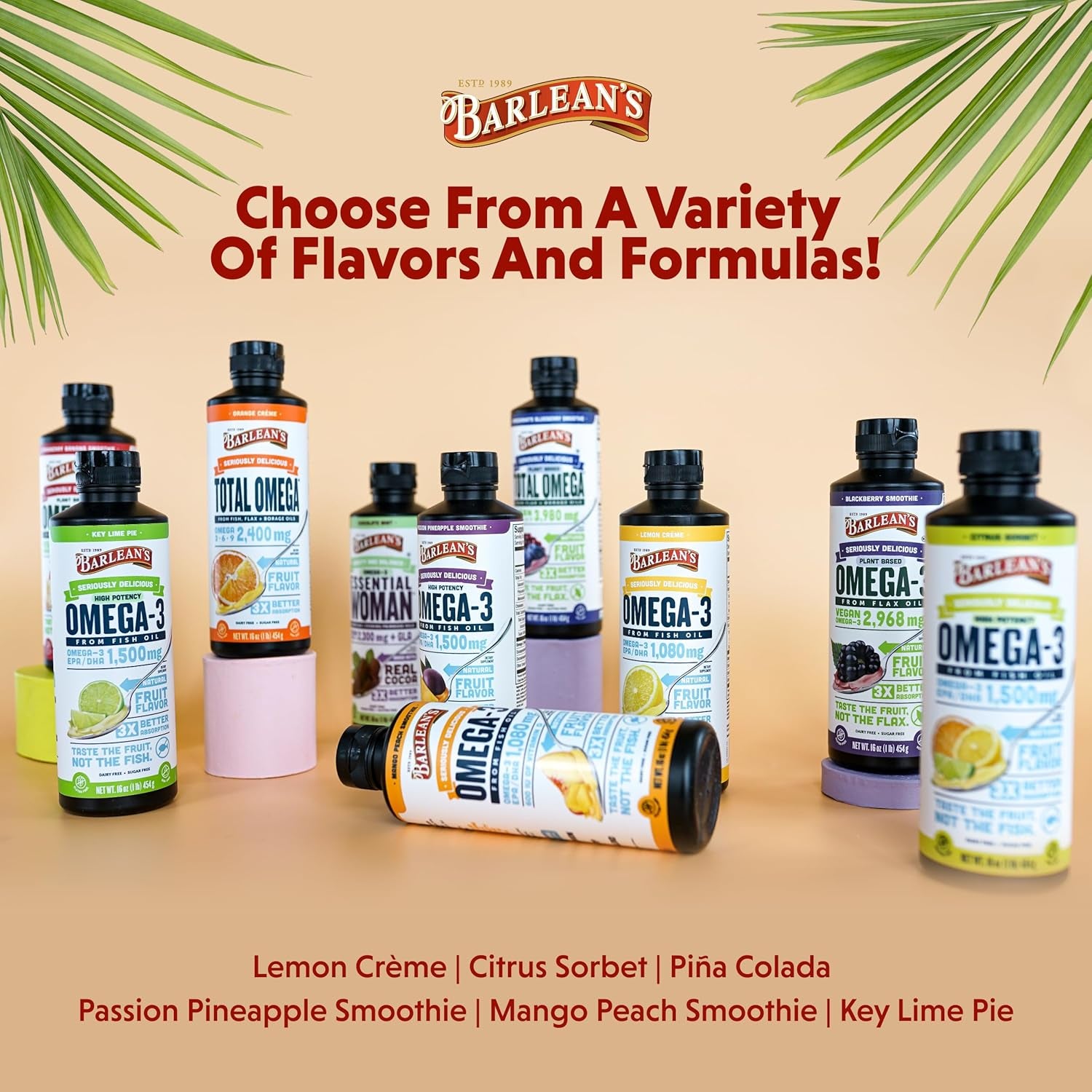 Barlean'S Omega 3 Fish Oil Liquid Supplement for Men and Women, Lemon Crème, 1080Mg of Omega 3 EPA and DHA Fatty Acid, 16 Oz