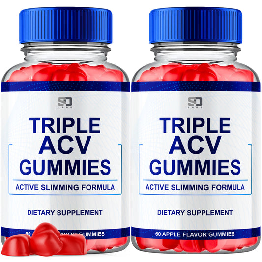 Triple ACV Gummies Supports Active Slimming Formula & Daily Wellness (2 Pack)