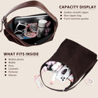 2PCS Brown Suede Bags for Women - Trendy Adjustable Strap Hobo Tote Shoulder Handbag, Fall Winter Faux Suede Purse with Pouch