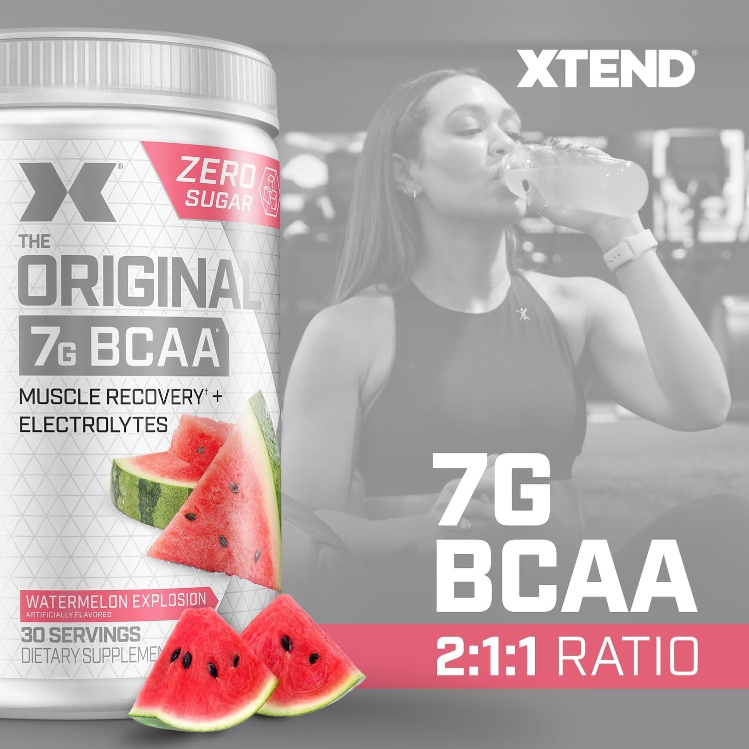 Xtend Original BCAA Powder 7G BCAA and 2.5G L-Glutamine, Sugar Free Post Workout Muscle Recovery Drink with Amino Acids for Men & Women, 30 Servings
