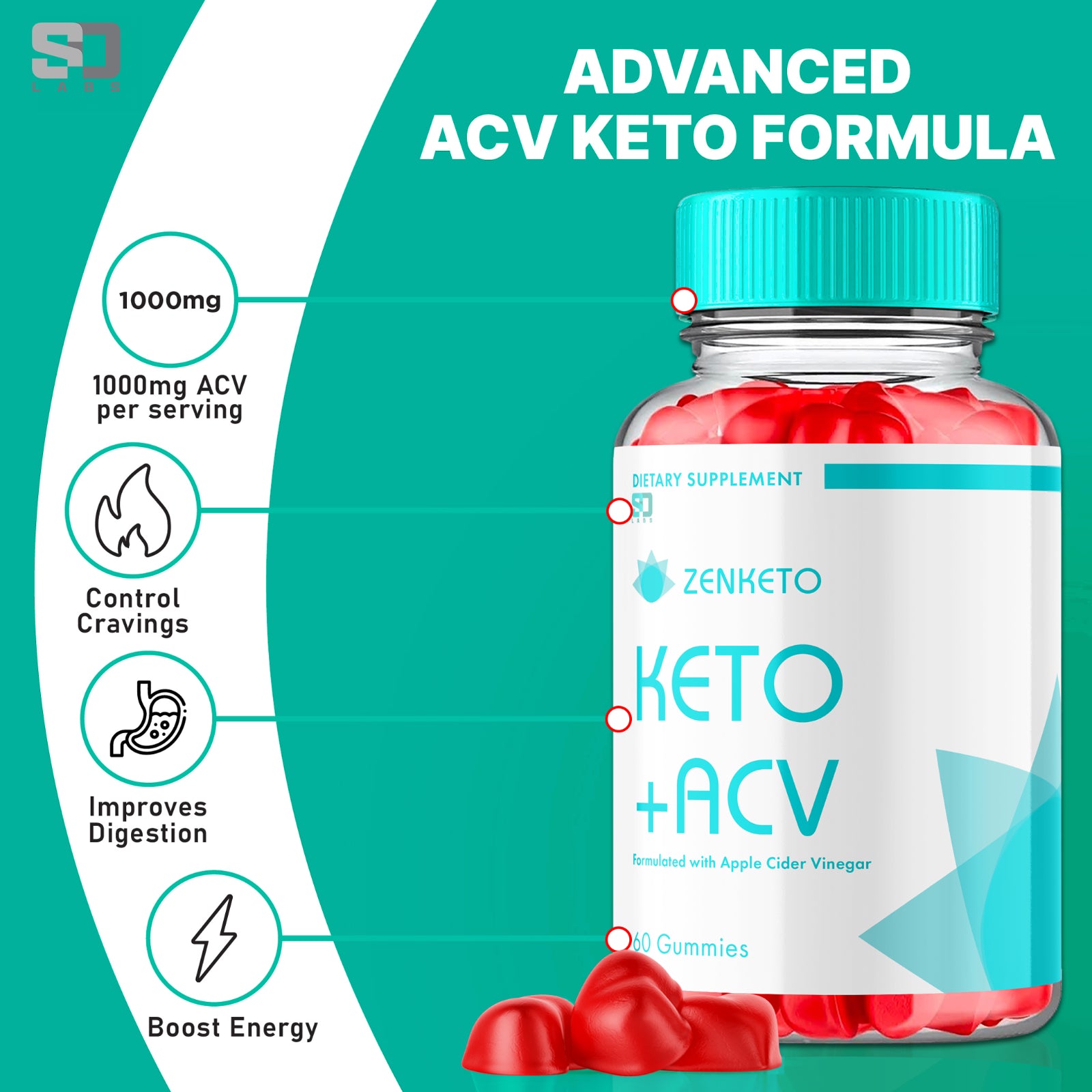 Zenketo - Keto+ ACV Gummies for a Balanced Lifestyle (3 Pack)