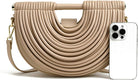 Slouchy PU Leather Cloud Semicircles Bags Women Woven Crossbody Purse Underarm Shoulder Hobo Bag Top Handle Tote Handbag 2025