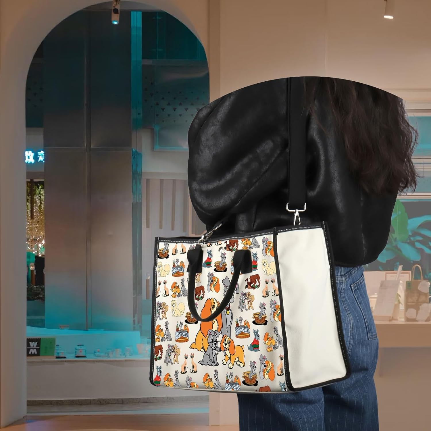 VAMSII Lady Tote Bag Lady Dog Shoulder Bag Lady Fans Merchandise Lady Dog