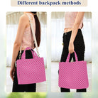 Pink Checkered Tote Bag for Women Large Corduroy Canvas Tote Bag Teacher Crossbody Bag for Office Travel College