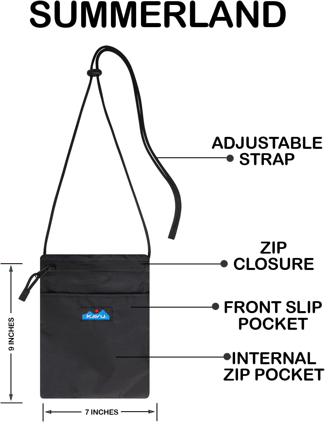 KAVU Summerland Pouch Passport Crossbody Rope Sling