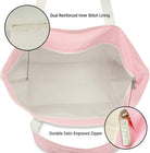 DALIX Flamingo Striped Canvas Tote Bag Premium Cotton