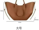 Wing Cyme Cowhide Bucket Tote Bag - Large Capacity Commuting