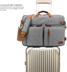 Convertible Backpack Messenger Shoulder Bag Laptop Case Handbag Business Briefcase Multi-Functional Travel Rucksack Fits 17.3 Inch Laptop for Men/Women (Grey)