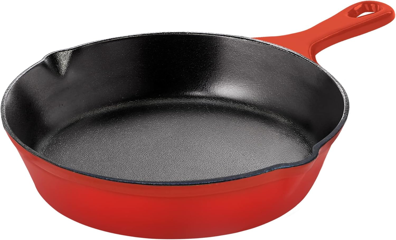 Utopia Kitchen Saute Fry Pan - Chefs Pan, Pre-Seasoned Cast Iron Skillet - Frying Pan 8 Inch - Safe Grill Cookware for Indoor & Outdoor Use - Cast Iron Pan (Red)