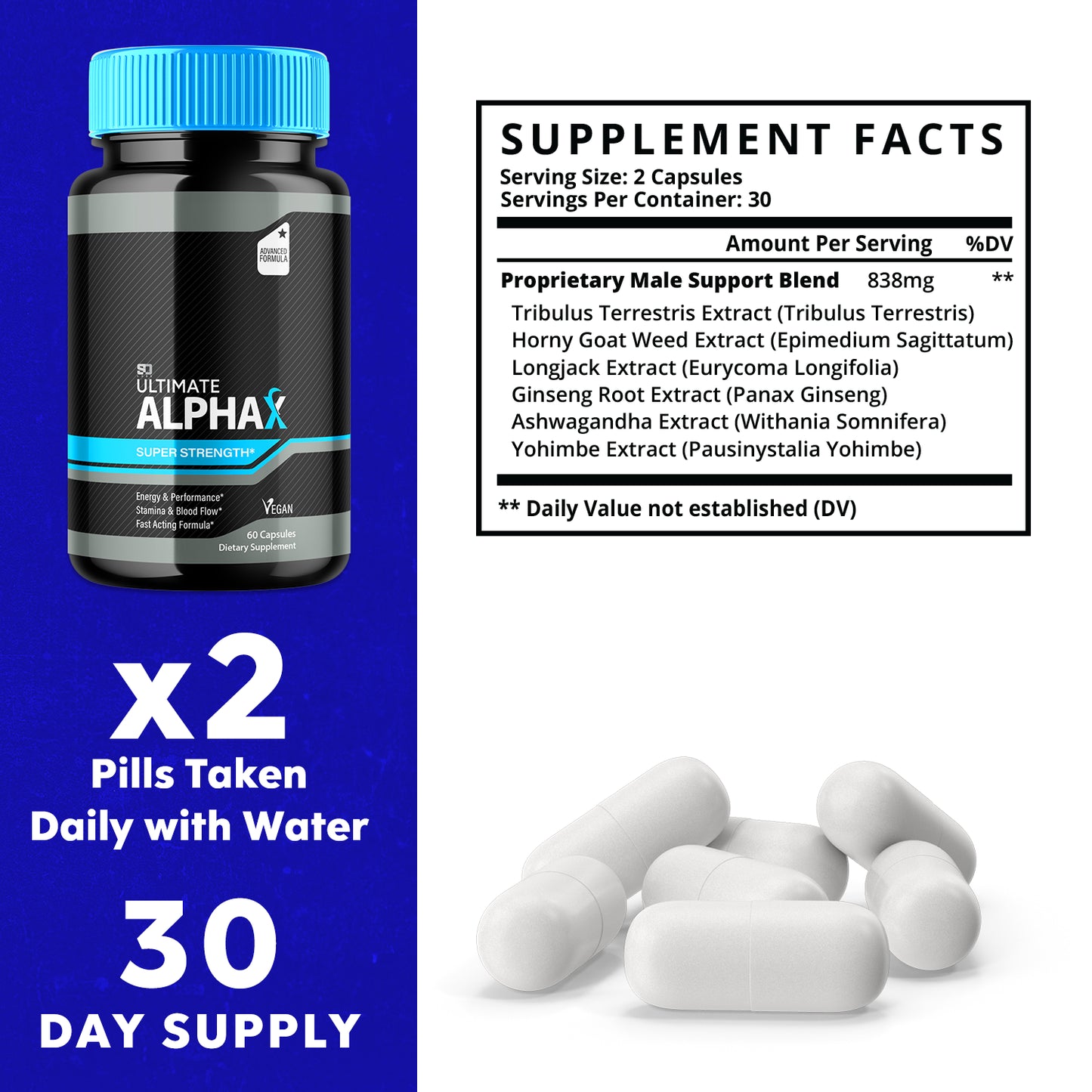 Ultimate Alpha X Super Strength Supports Energy and Performance (3 Pack)