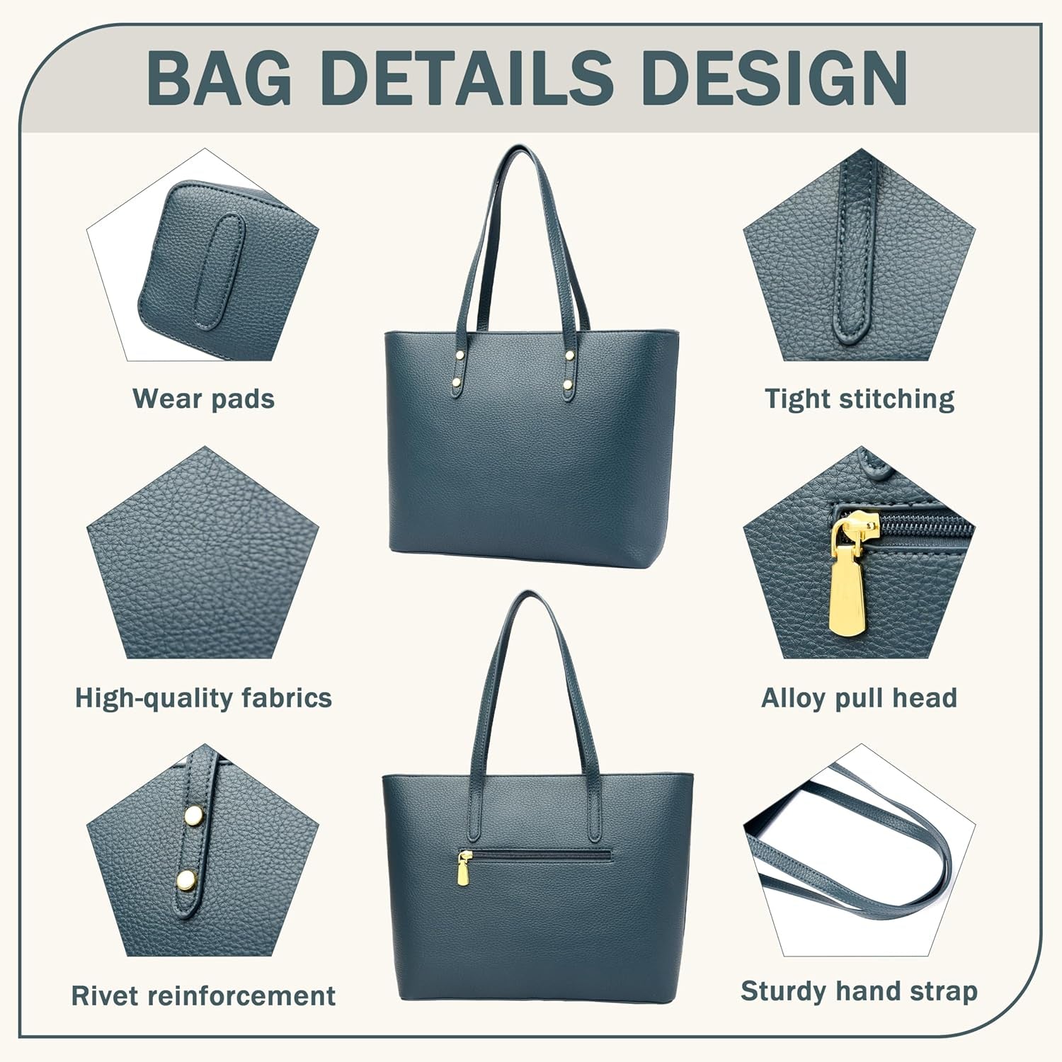 FSD. WG Leather Purses and Handbags for Women Tote Shoulder Bag Satchel Handbag with Top Handles
