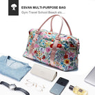 ESVAN Travel Tote Duffel Gym Bag,Weekender Overnight Carry-On Tote Crossbody Bag with Wet Pocket and Trolley Sleeve Upgraded