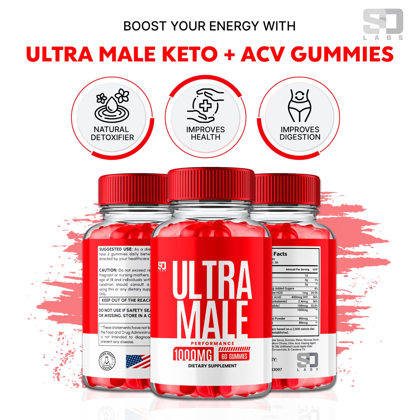 Ultra Male Advanced Gummies - Enhance Vitality and Performance (2 Pack)