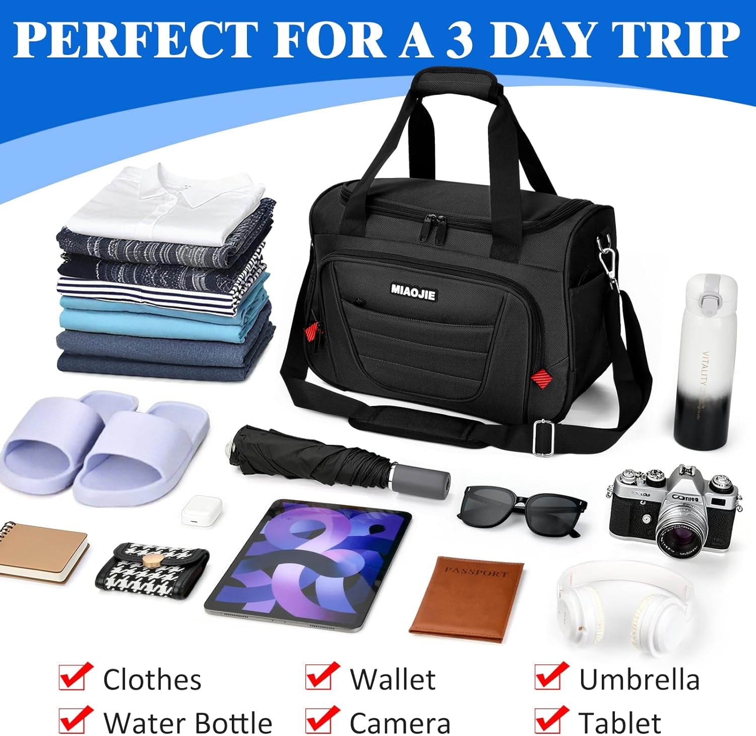 Underseat Carry on Luggage Bag Airplanes Personal Item Bag, Weekender Overnight Gym Tote Bag Travel Duffel Bags for Men Women