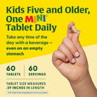 Megafood Kids One Daily Multivitamin - Convenient Mini Multivitamin for Kids - with Zinc, Vitamins C, B & D - Vegetarian, Gluten Free, Non GMO - 60 Tablets, 60 Servings