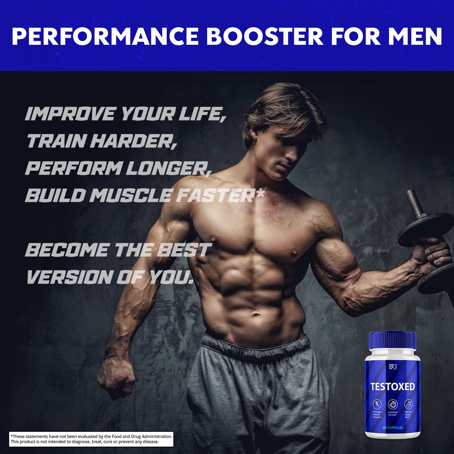 Testoxed Male Vitality Pills - Enhanced Endurance and Muscle Support 60 Capsules