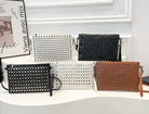 Y2K Crescent Crossbody Purse Women 90S PU Leather Trendy Studded Shoulder Satchels Hobo Bags Punk Underarm Tote Handbag