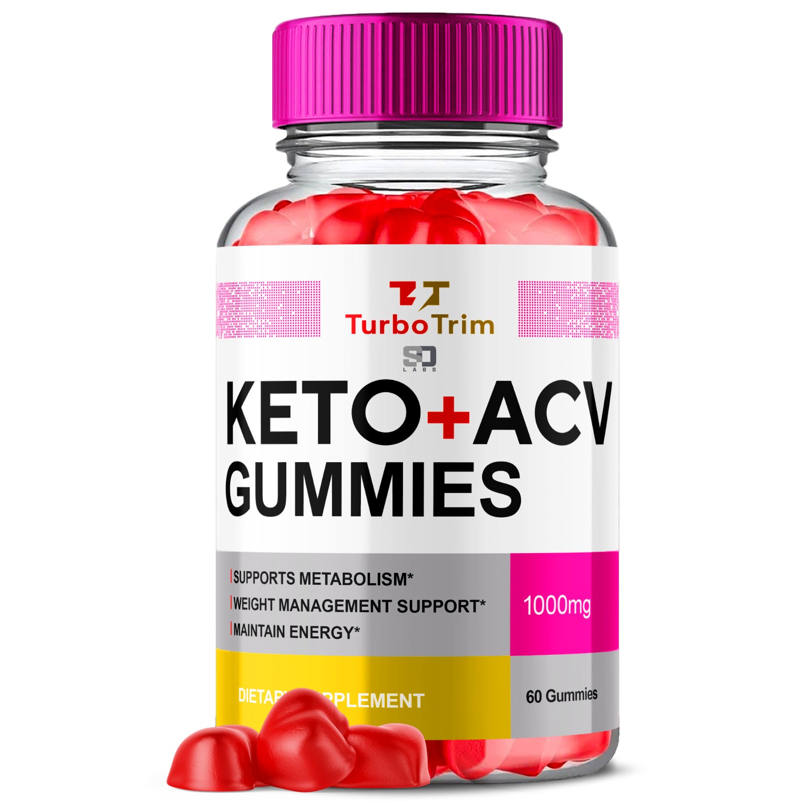 Turbo Trim Keto ACV Gummies Support Metabolism & Weight Management 60 Gummies