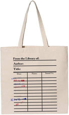 Universal Zone Library Card Tote Bag with Vintage Due Date Stamps, Book Lover Canvas Bag, Literary Handbag, Reusable Book Tote