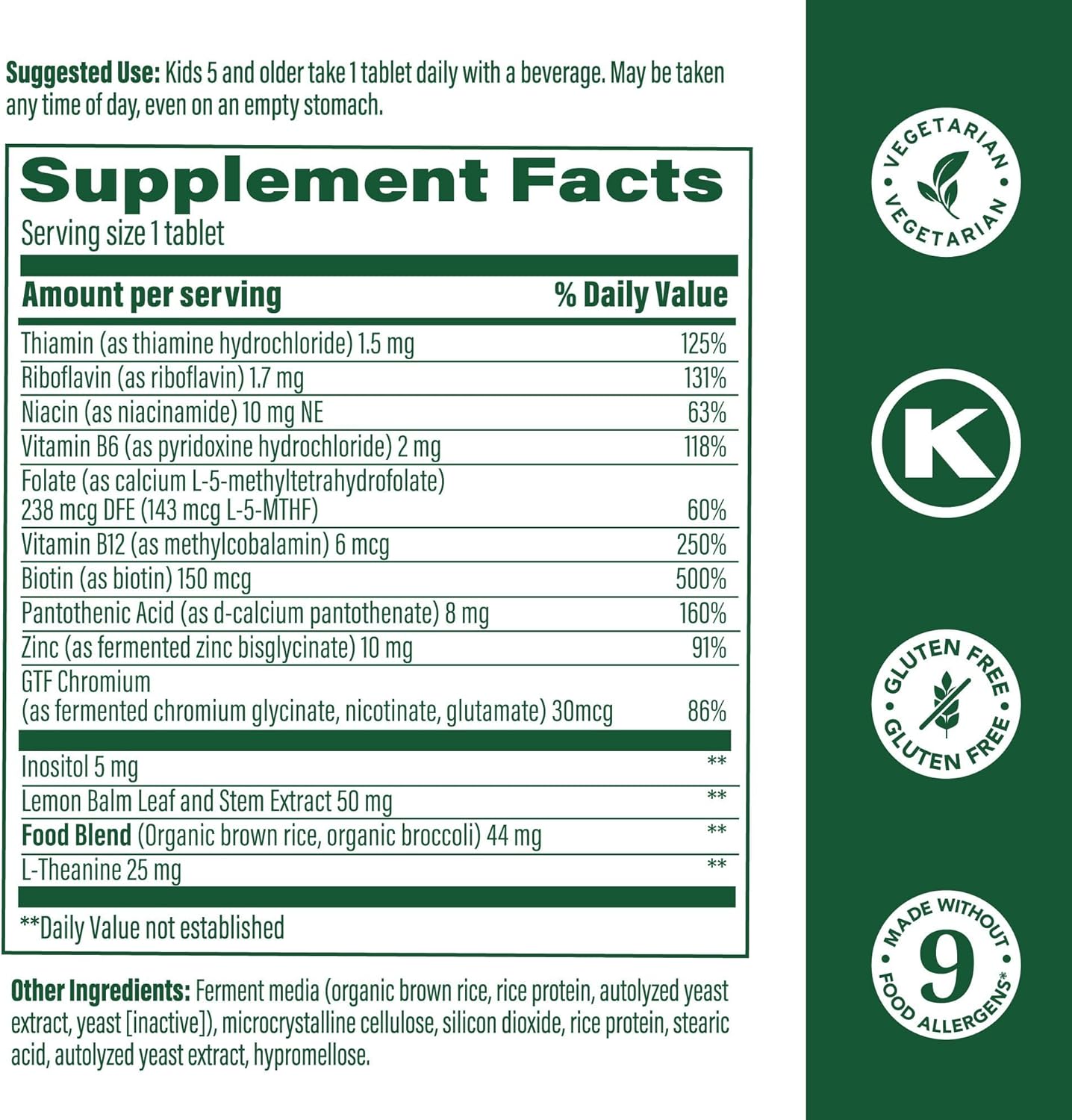 Megafood Kids B Complex - B Complex Vitamin Supplement, 8 B Vitamins - Vitamin B6, Vitamin B12, Folate, Biotin & More, Supports Cellular Energy Production, Vegetarian, Gluten Free – 30 Mini Tablets