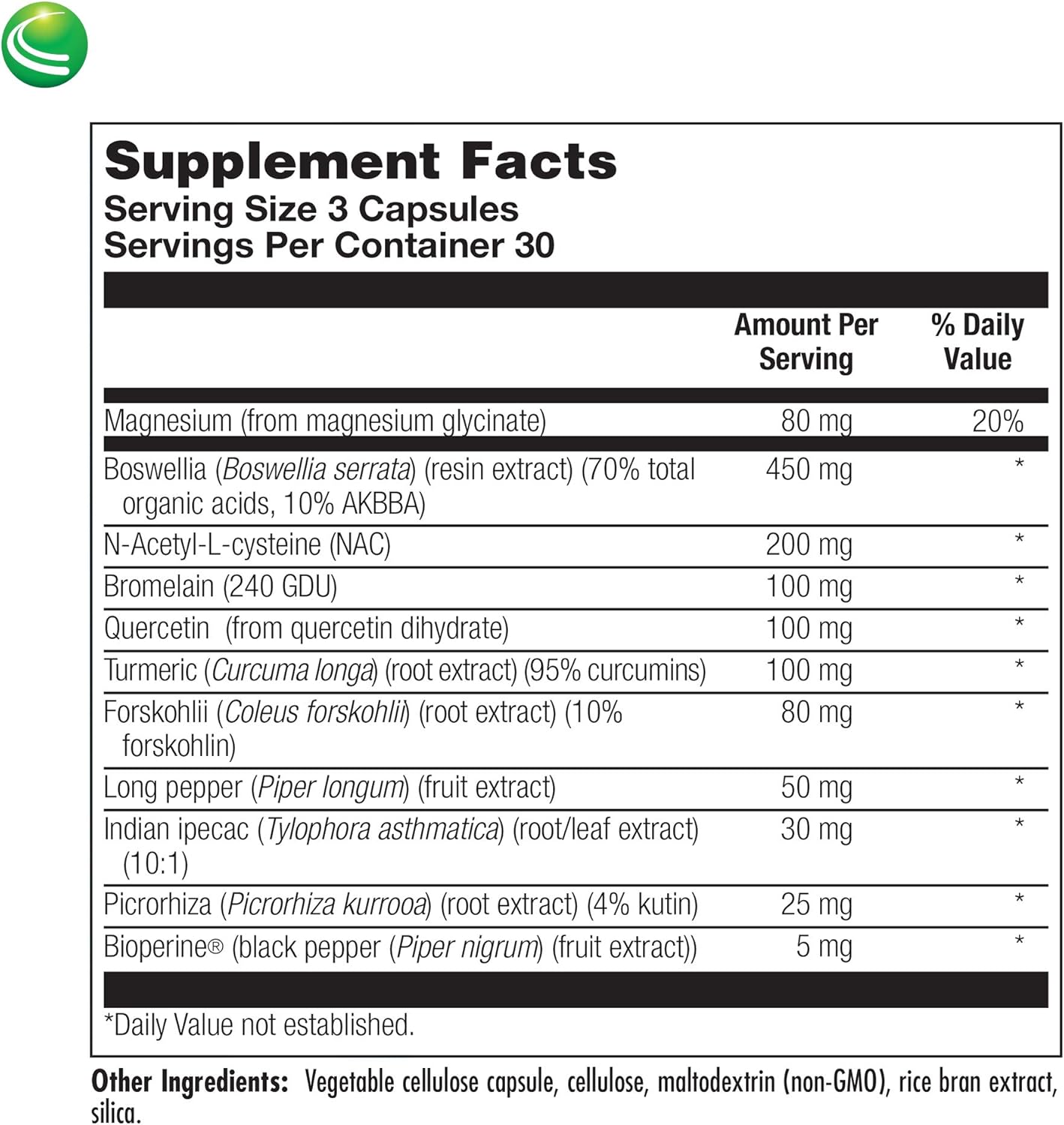 Nutra Biogenesis Pulmonary Factors - NAC & Boswellia Extract Capsules, Digestive Cleanse Support and Joint Comfort for Adults - 90 Veggie Capsules
