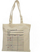 Universal Zone Library Card Tote Bag with Vintage Due Date Stamps, Book Lover Canvas Bag, Literary Handbag, Reusable Book Tote