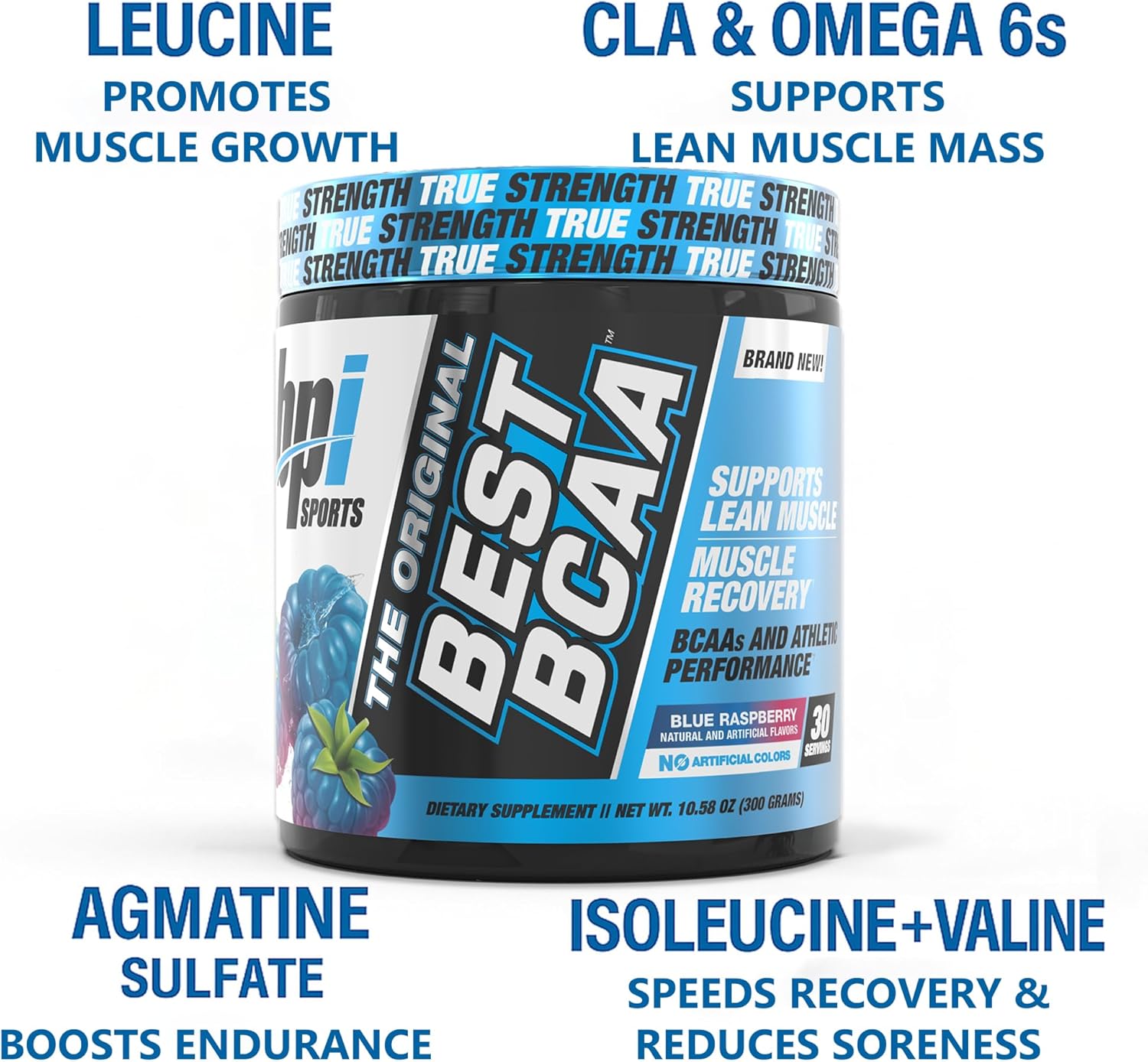 BPI Sports Best BCAA Powder - Muscle Recovery Support - Branched Chain Amino Acids | Building Blocks of Protein and Muscle - Post Workout Recovery – Hydration - Blue Raspberry, 30 Servings