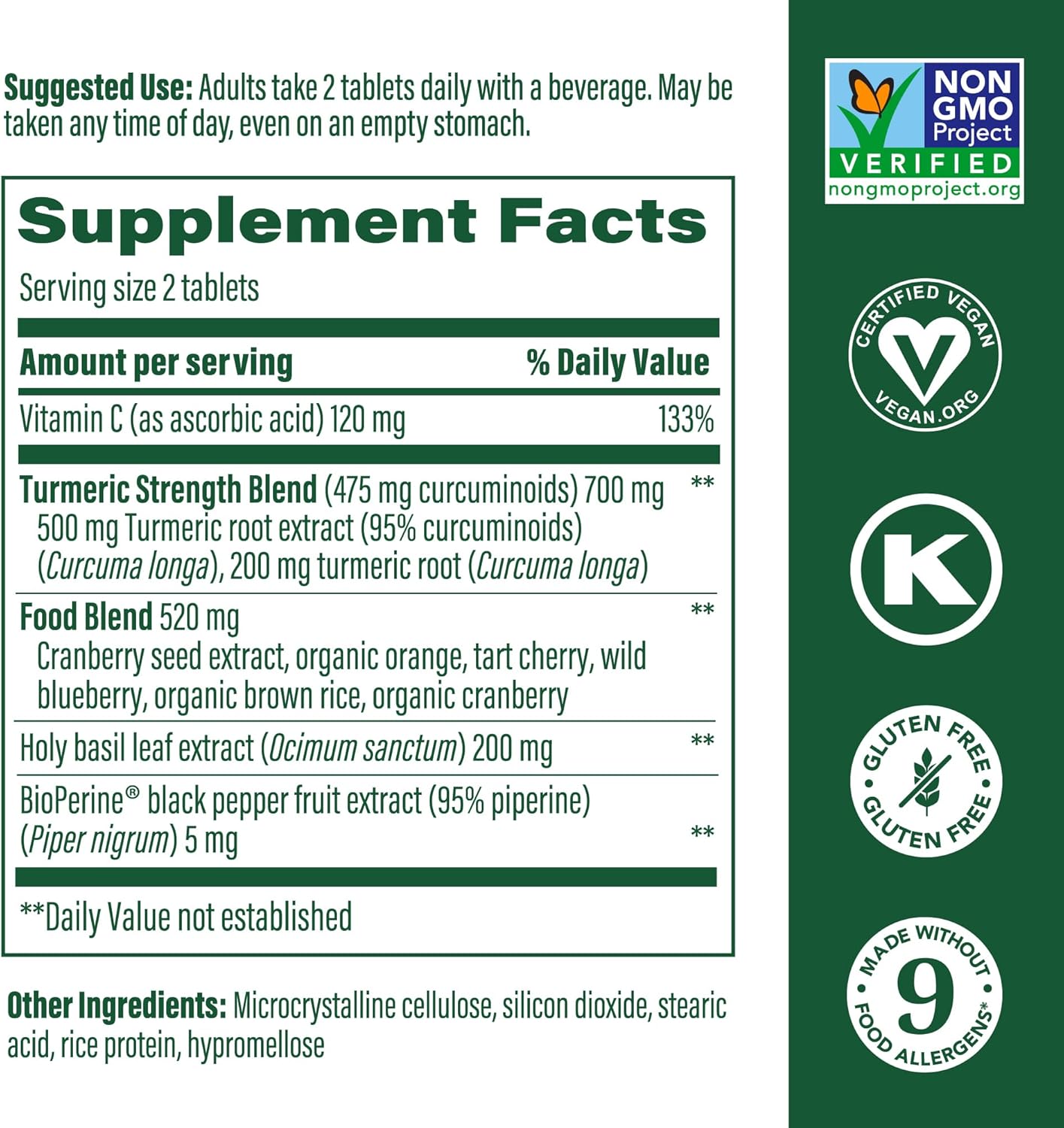 Megafood Whole Body Turmeric Curcumin Supplement - Turmeric Supplement with Black Pepper & Vitamin C - 475 Mg Curcuminoids per Serving - Antioxidant & Immune Support - Vegan - 120 Tablets, 60 Servings