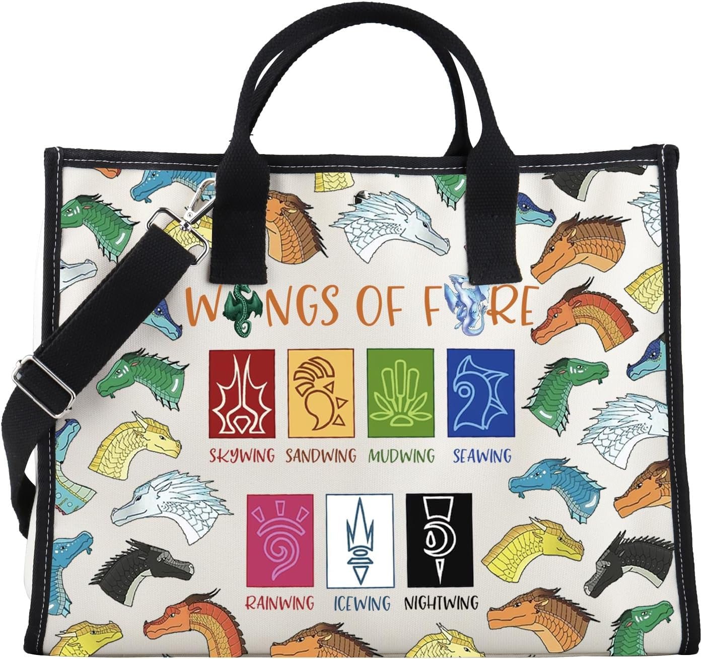 FOTAP Wings Novel Dragon Tote Bag Dragon Tribes for Dragon Lovers Darkstalker Shoulder Bag WOF Inspire Gift