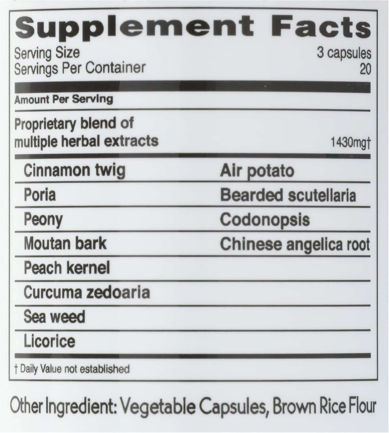 Ovary & Uterus Clean, 500 Mg Dietary Supplement Capsules, 60-Count Bottle