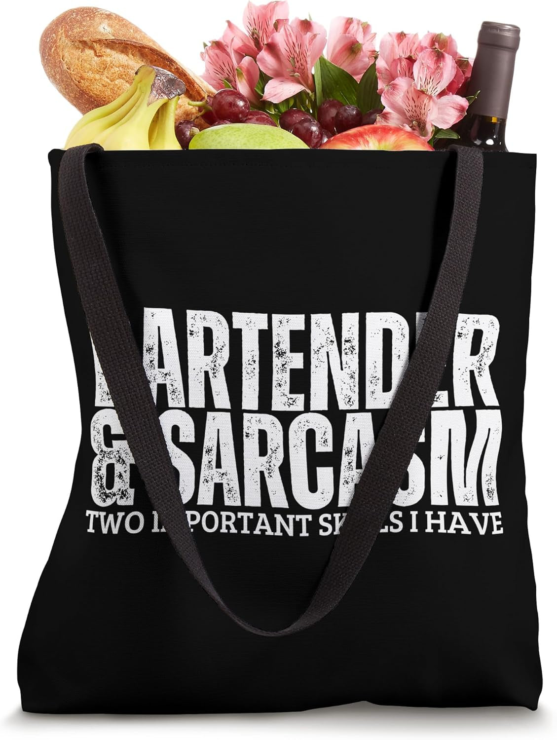 Bartender and Sarcasm Funny Bartending Tote Bag