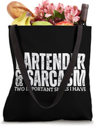 Bartender and Sarcasm Funny Bartending Tote Bag