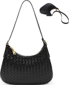Shoulder Handbags for Women Crossbody Woven Leather Tote Shoulder Bag Purse Hobo Lightweight with Zipper Adjustable Strap
