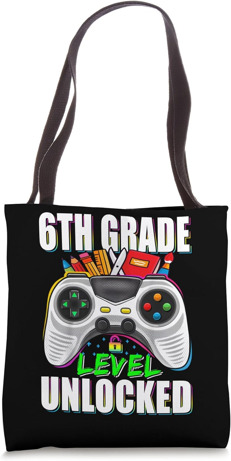 6Th Grade Level Unlocked Gamer First Day of School Boys Tote Bag