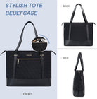 VANKEAN Laptop Bag for Women, 15.6 Inch Work Bag Waterproof Computer Shoulder Bag with USB Port, Large Tote Bag for Work Business Travel, Quilted Black
