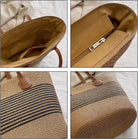 Straw Beach Bag for Women Summer Shoulder Bucket Handbag Straw Tote Bag Woven Shoulder Purses