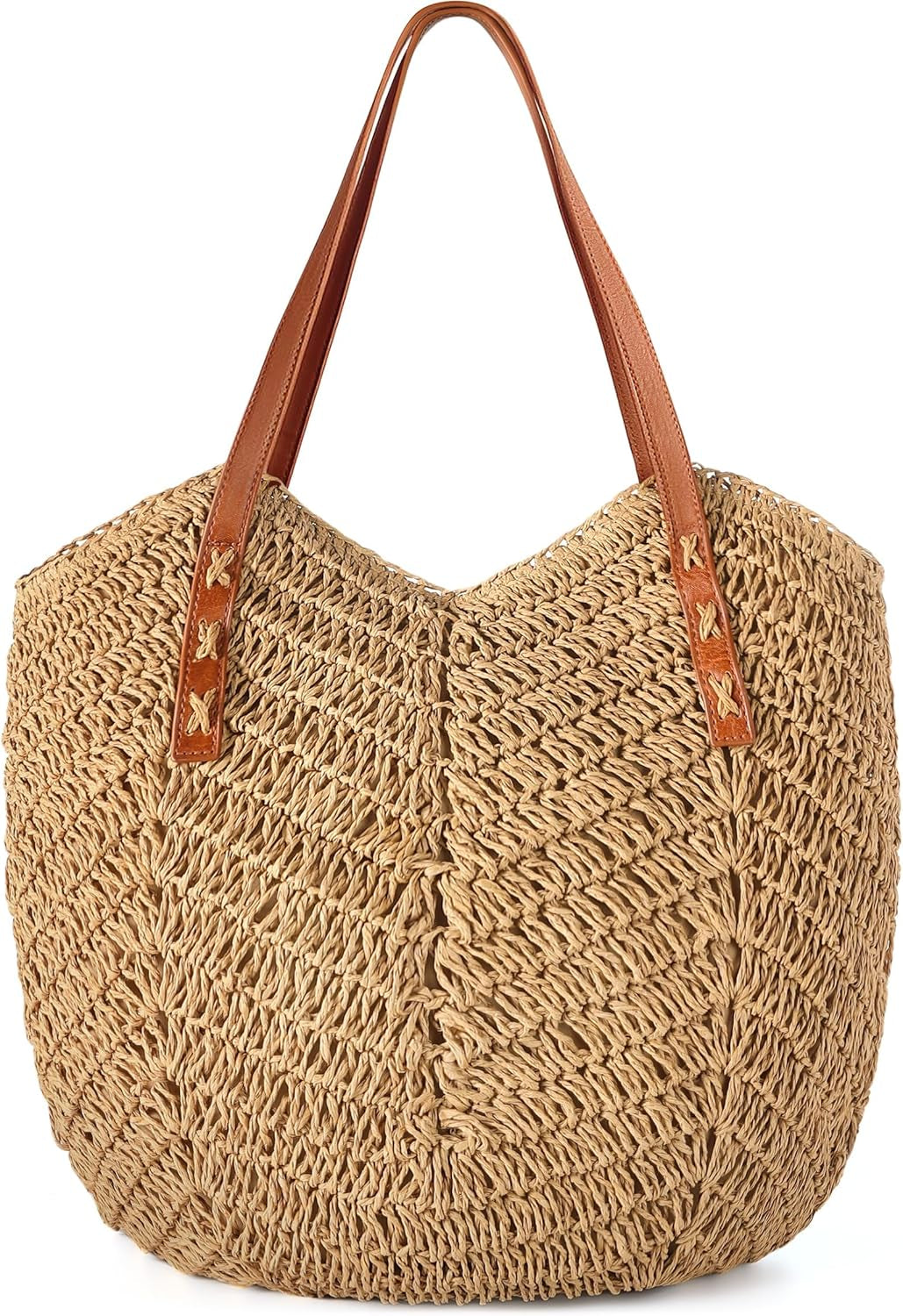 Straw Bag for Women Straw Totes Beach Bags Summer Woven Handmade Shoulder Bag Purse Buckets Totes Handbag