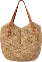 Straw Bag for Women Straw Totes Beach Bags Summer Woven Handmade Shoulder Bag Purse Buckets Totes Handbag