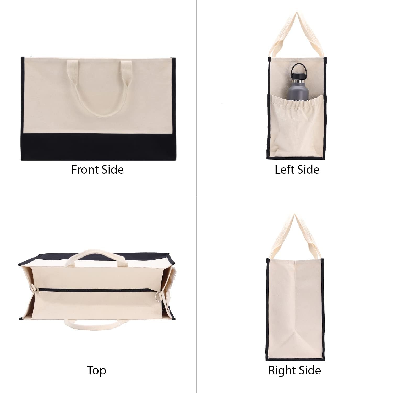 VANESSA ROSELLA Beach Tote Bag XL Oversized Zipper and Inner Pockets