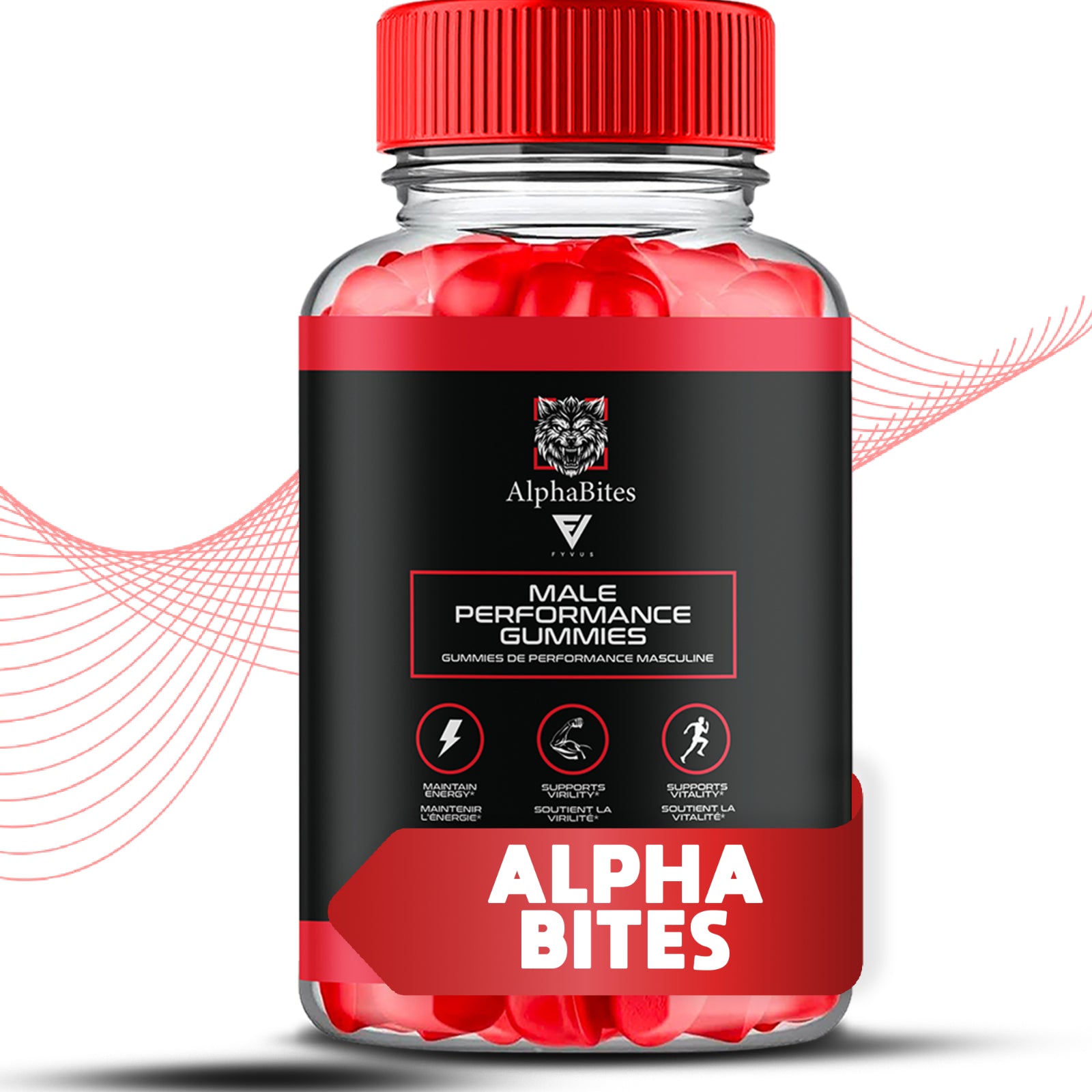 (2 Pack) Alpha Bites Male Performance Gummies, Alpha Bites for Men (120 Gummies)