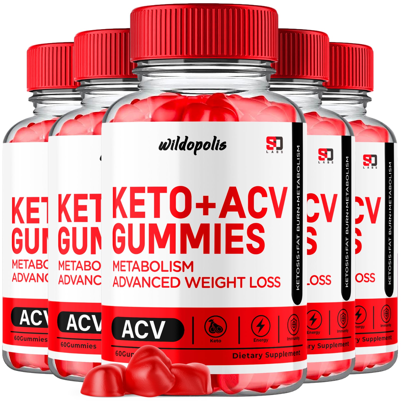 Wildopolis Keto ACV Gummies Advanced Weight Support Supplement (5 Pack)