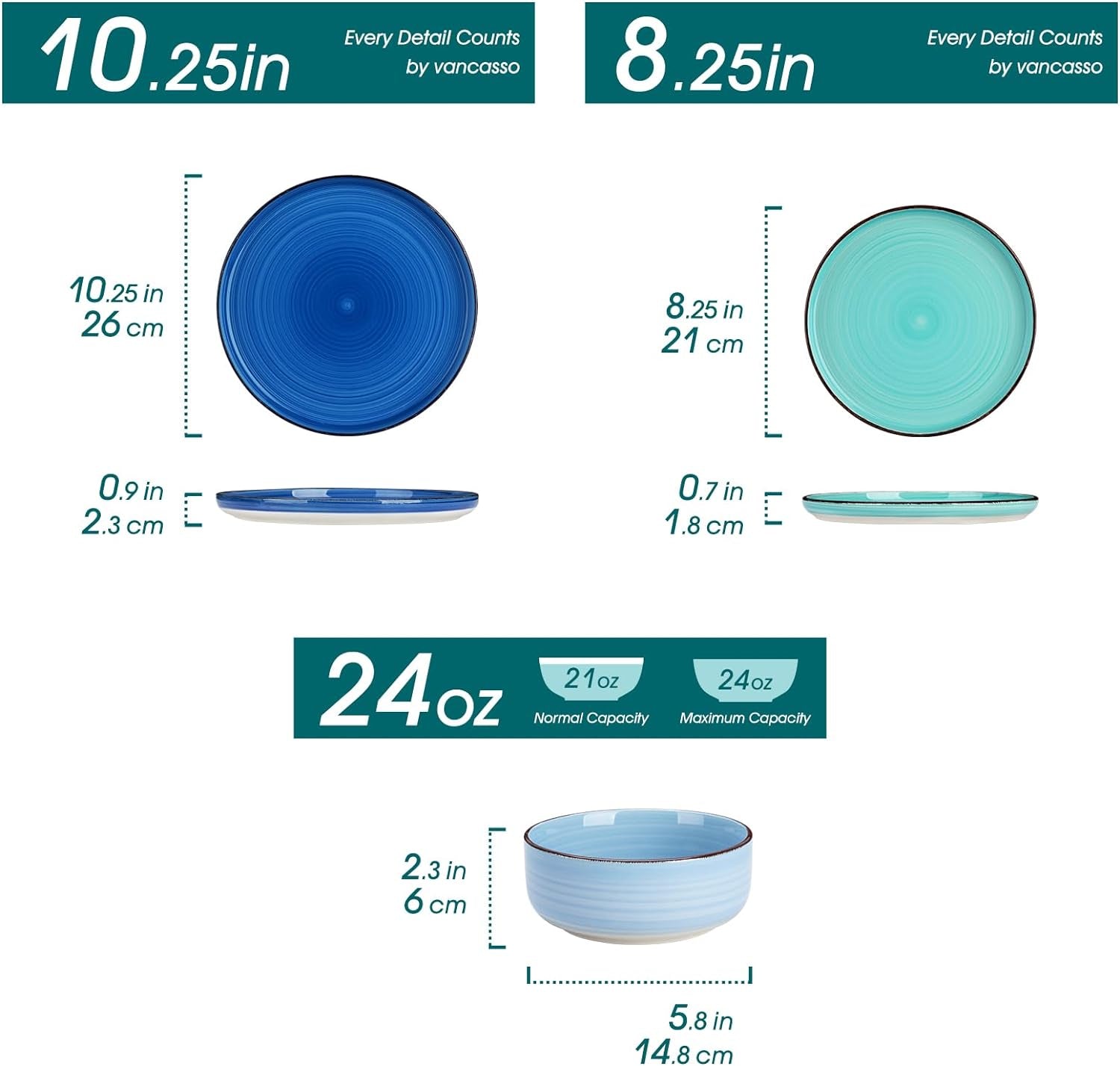 Vancasso Bonita Blue 12 Pieces Dinnerware Sets