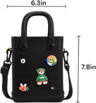 Waterproof Silicone Mini Beach Tote Bag with Charms Small Washable EVA Crossbody Purse for Girls & Women Adjustable Strap